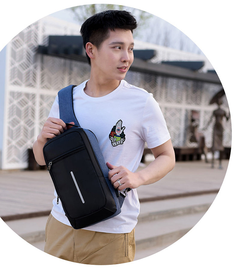 anti theft usb charging chest bag with you