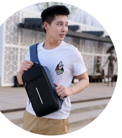 anti theft usb charging chest bag with you