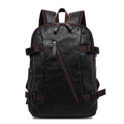 new korean style mens backpack fashion style leather middle school bag male bag factory direct sales