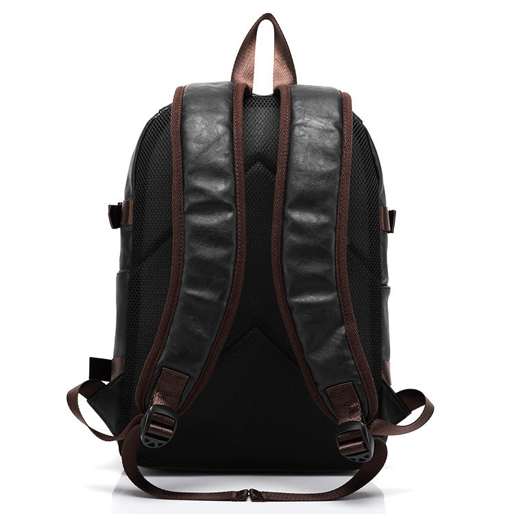 new korean style mens backpack fashion style leather middle school bag male bag factory direct sales