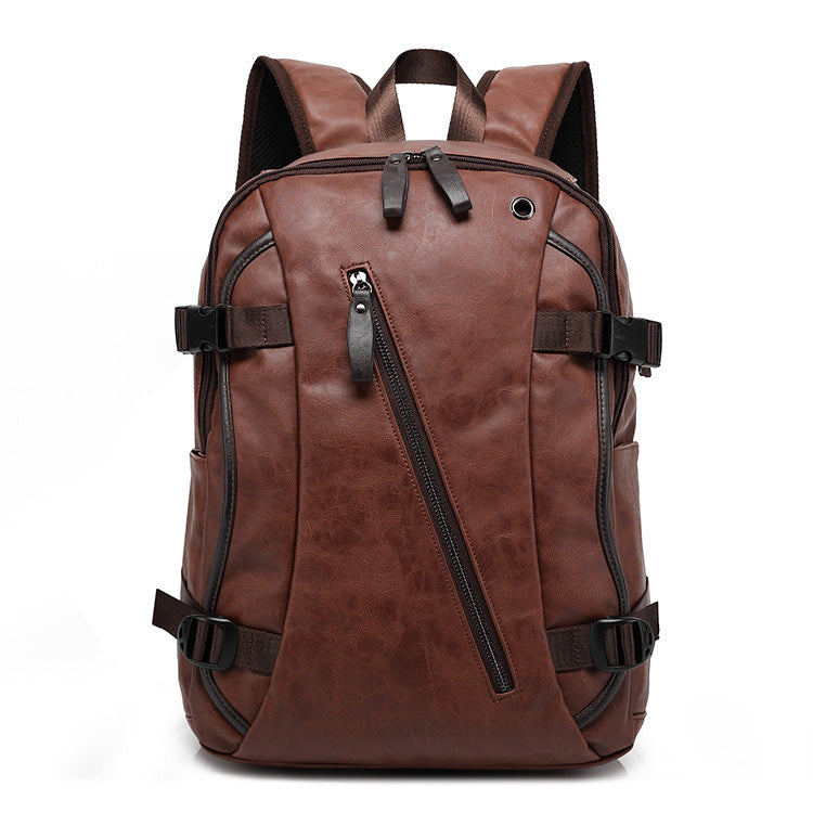 new korean style mens backpack fashion style leather middle school bag male bag factory direct sales