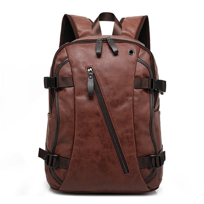 new korean style mens backpack fashion style leather middle school bag male bag factory direct sales