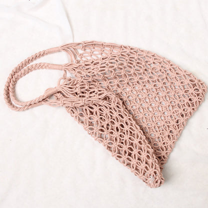 summer hollow mesh woven bag