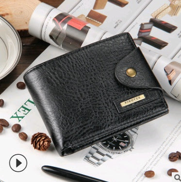 european and american casual mens wallet multi function short wallet