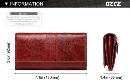 womens leather long multi card large capacity clutch