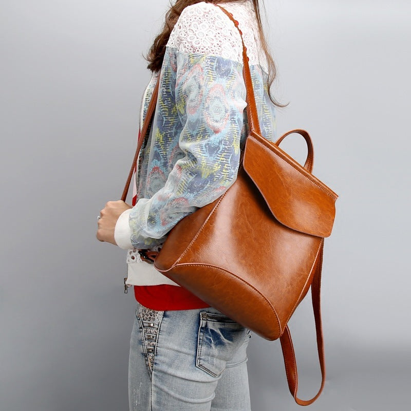 versatile cowhide womens multifunctional leather backpack