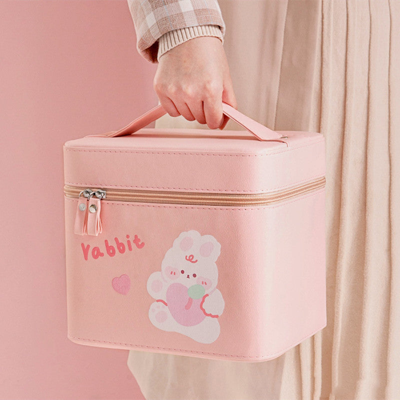 portable double layer multifunctional cosmetic bag