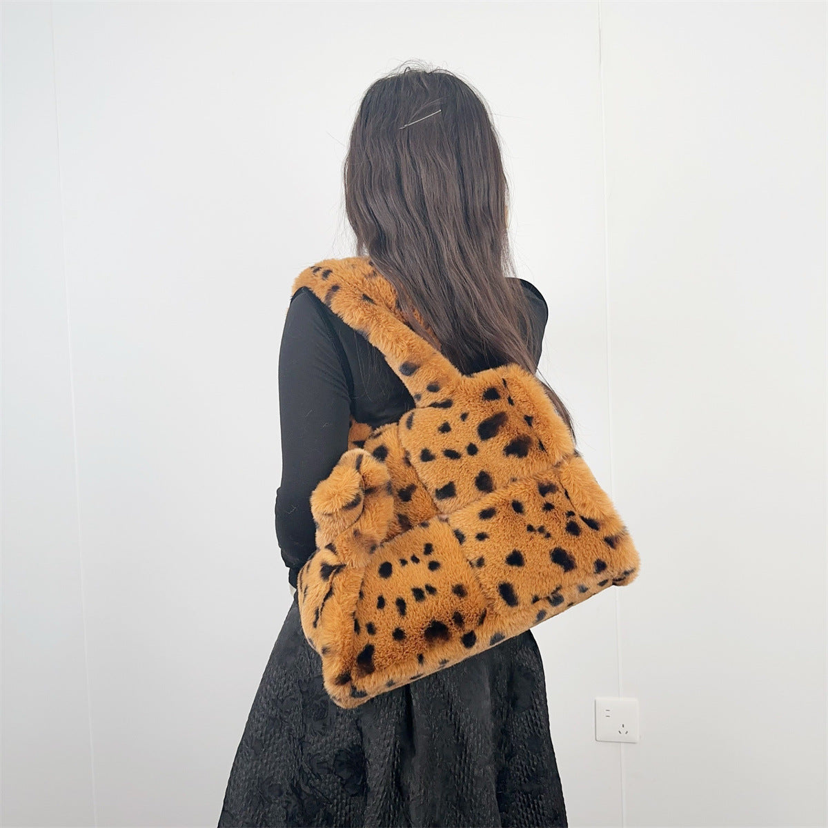 leopard print tote shoulder messenger bag large capacity