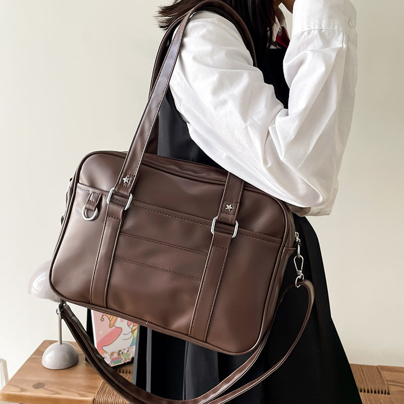 uniform pu crossbody solid color single shoulder bag