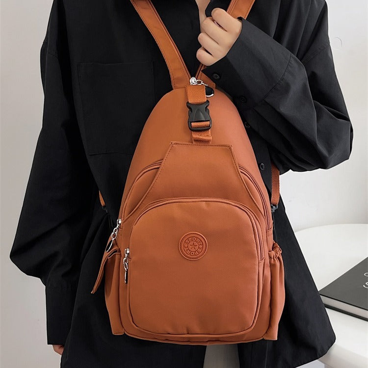 single shoulder crossbody chest bag double back large capacity womens bag