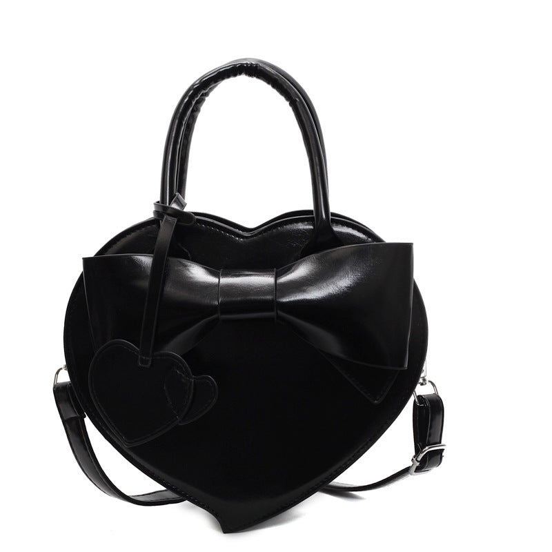 bow heart bag fashion portable shoulder messenger bag