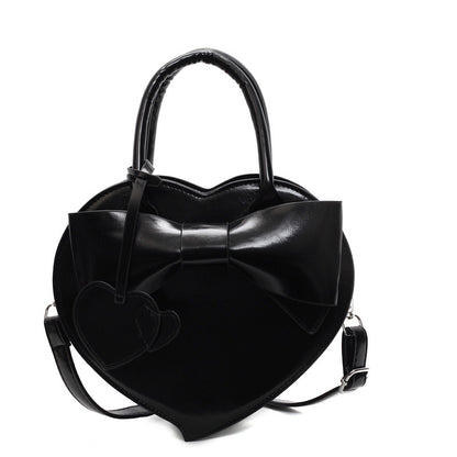 bow heart bag fashion portable shoulder messenger bag