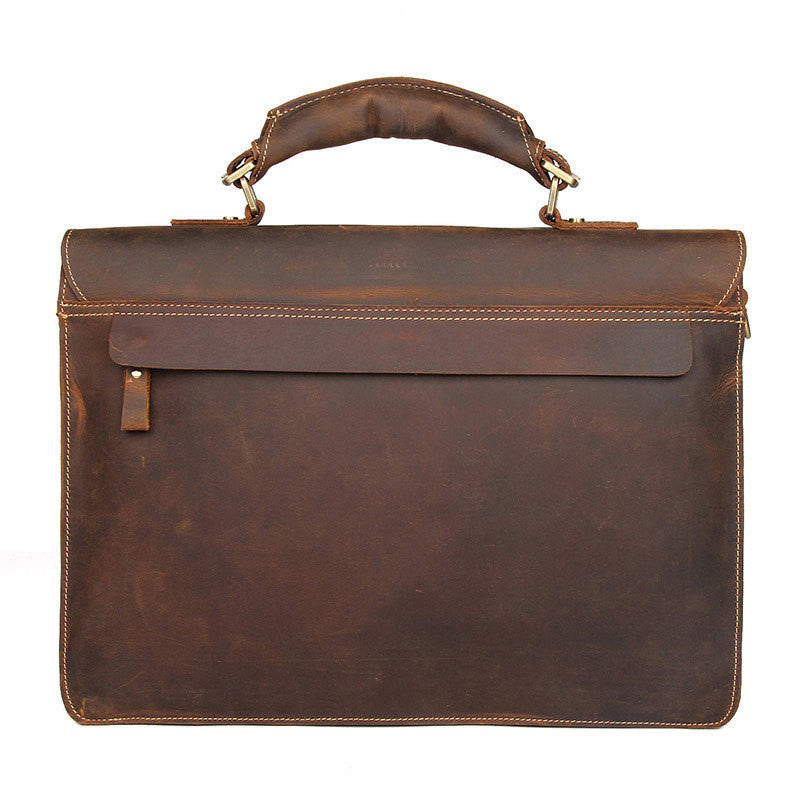 leather handbag vintage crazy horse leather mens briefcase