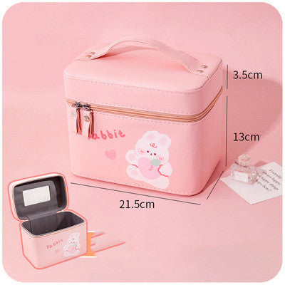 portable double layer multifunctional cosmetic bag