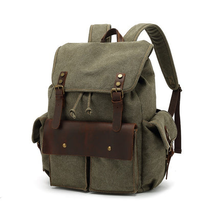 retro wear resistant canvas backpack