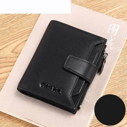 mens short leather fashion casual wallet