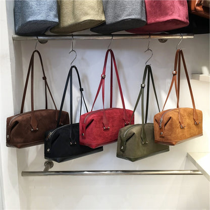 Retro Suede Handheld Bowling Ball Boston Bag