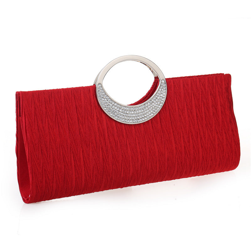 pleated portable diamond dinner bag