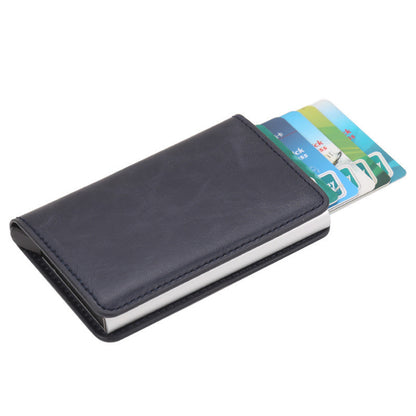 automatic eject card box metal aluminum alloy anti theft swipe wallet card box card for men and women