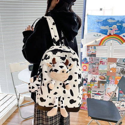 cartoon cow doll girls schoolbag personalized backpack