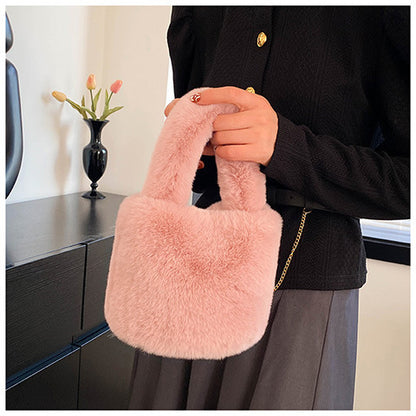 Plush Bag High-grade Thick Autumn And Winter Hand Bucket Bag