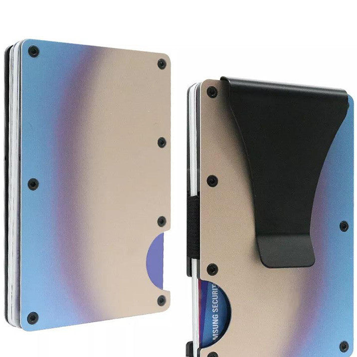 gradient color metal clamp ultra thin aluminum alloy card package