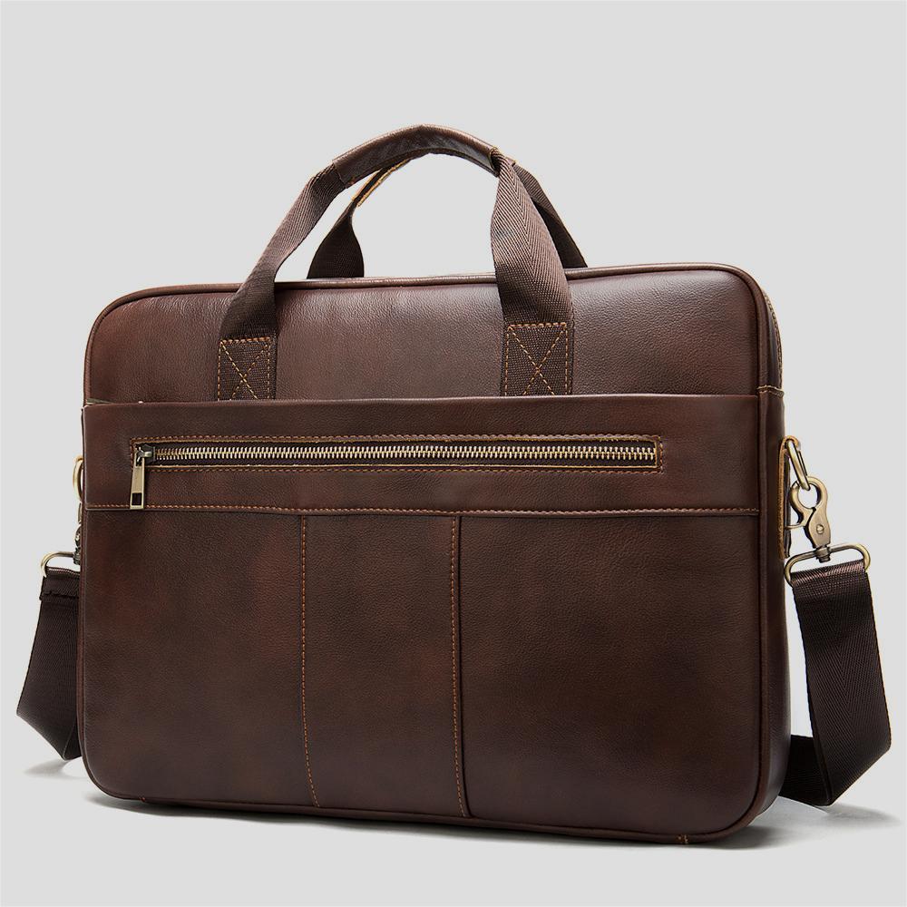 mens leather briefcase business mens bag first layer cowhide portable