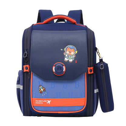 One Piece Dropshipping Primary School Student Schoolbag Boys And Girls Burden Reduction Spine Protection