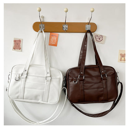 uniform pu crossbody solid color single shoulder bag