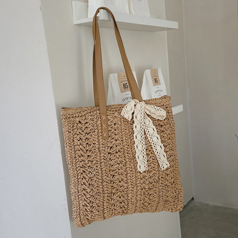 summer beach straw woven large capacity crossbody bag