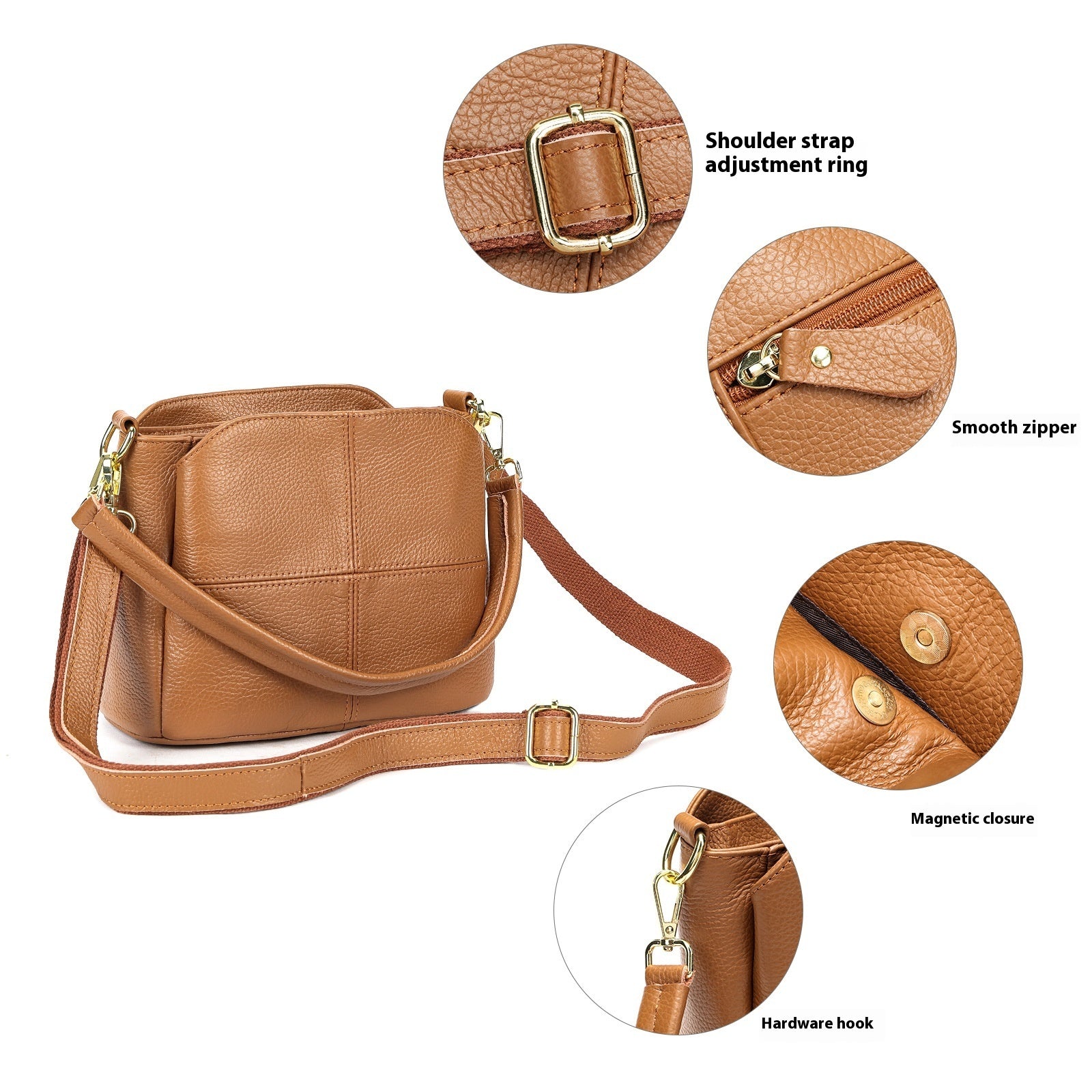 genuine leather ladies bag casual shoulder messenger bag
