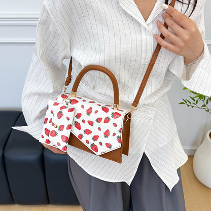 Strawberry Square Bag Casual Commuter Crossbody Bag
