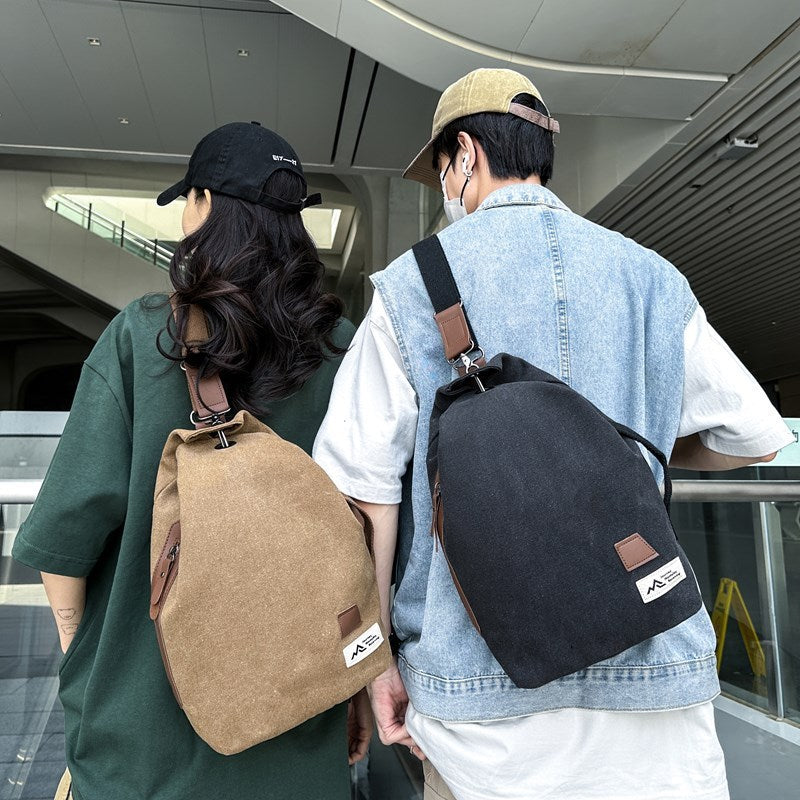 fashion canvas slanted chest bag travel leisure sports waist bag