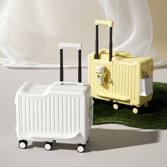 Creative Solid-color Rideable Childrens Rolling Suitcase Knot