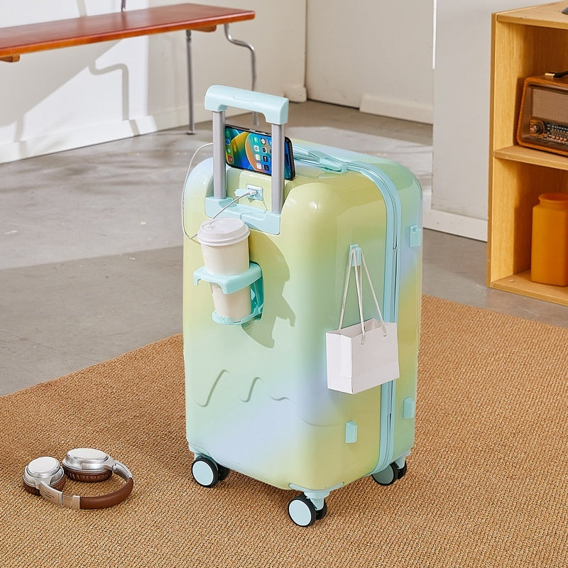 Gradient Luggage Explosion Female Good-looking Traveling Trolley Case Boarding Bag Password Suitcase