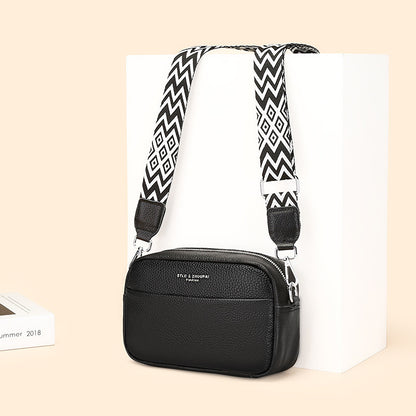 fashion simple shoulder messenger bag top layer cowhide small square bag