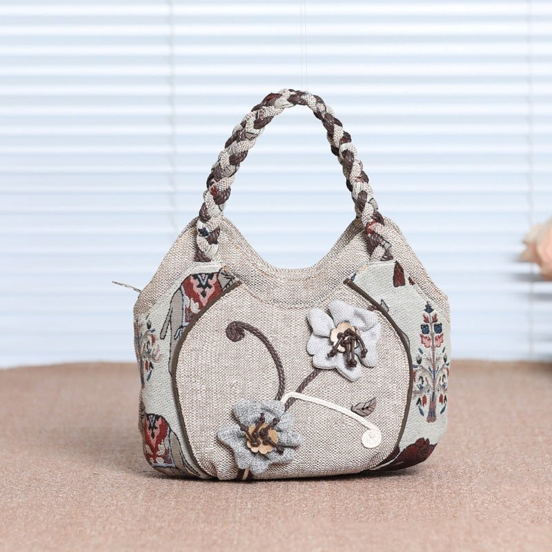 ethnic style hand woven handbag all match hand carrying