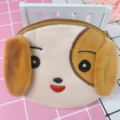 cartoon female cute student portable mini plush earphone key coin purse