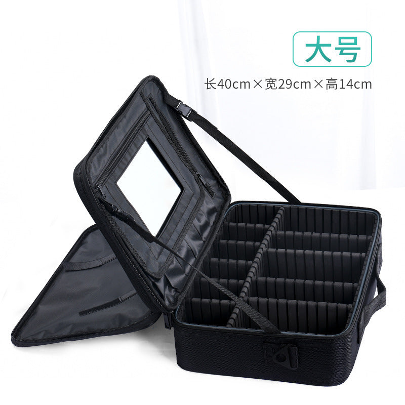 factory direct sales wholesale waterproof oxford cloth professional super large capacity cosmetic bag tattoo portable partition toolbox