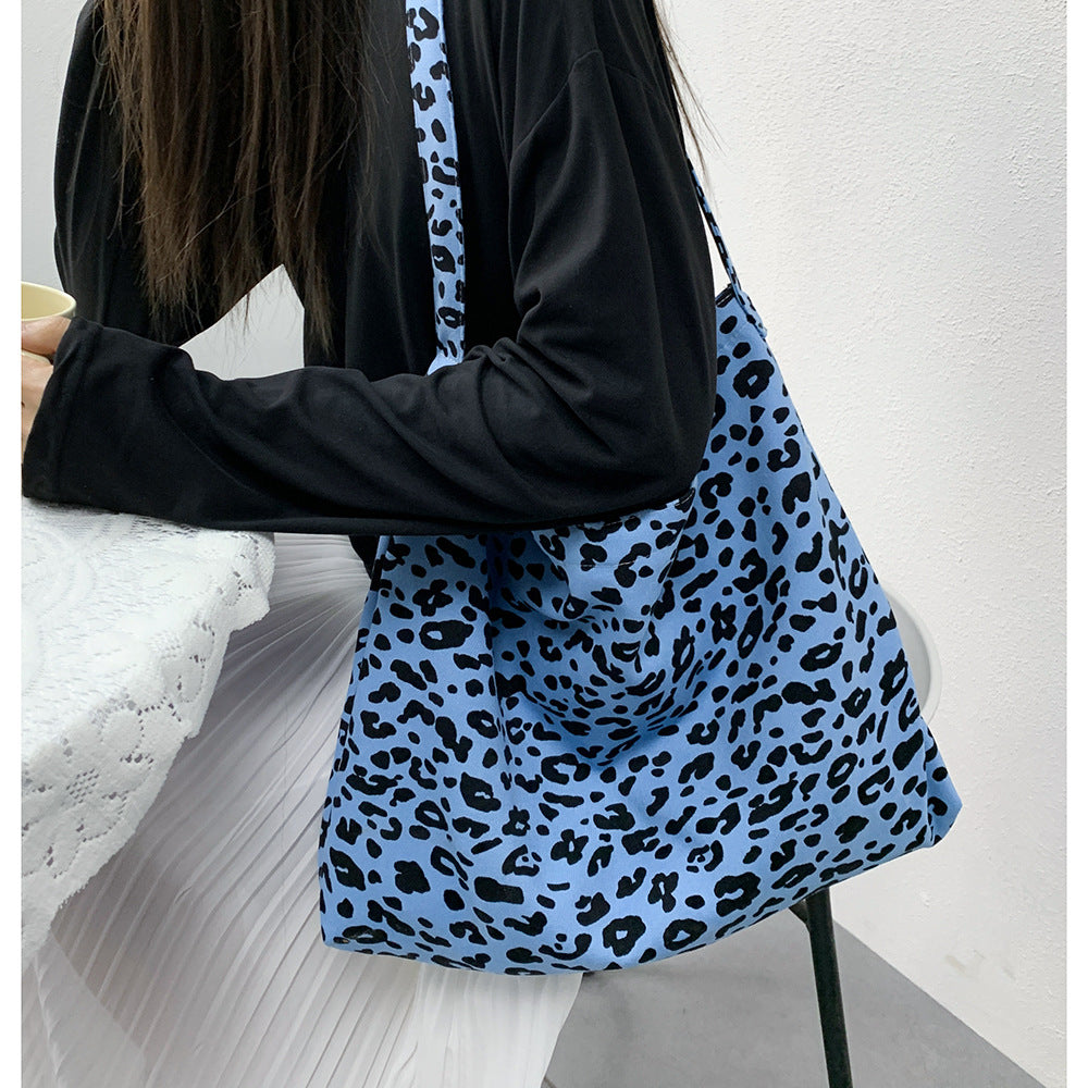 Corduroy Leopard Print Crossbody Bag