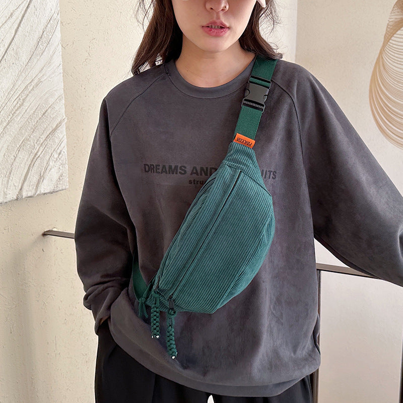 korean preppy style casual crossbody shoulder bag striped minimalist ins