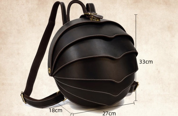 vintage leather creative backpack personality beetle