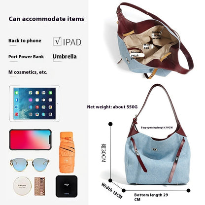 top-layer-cowhide-with-denim-fashion-all-match-large-capacity-shoulder-tote-bag