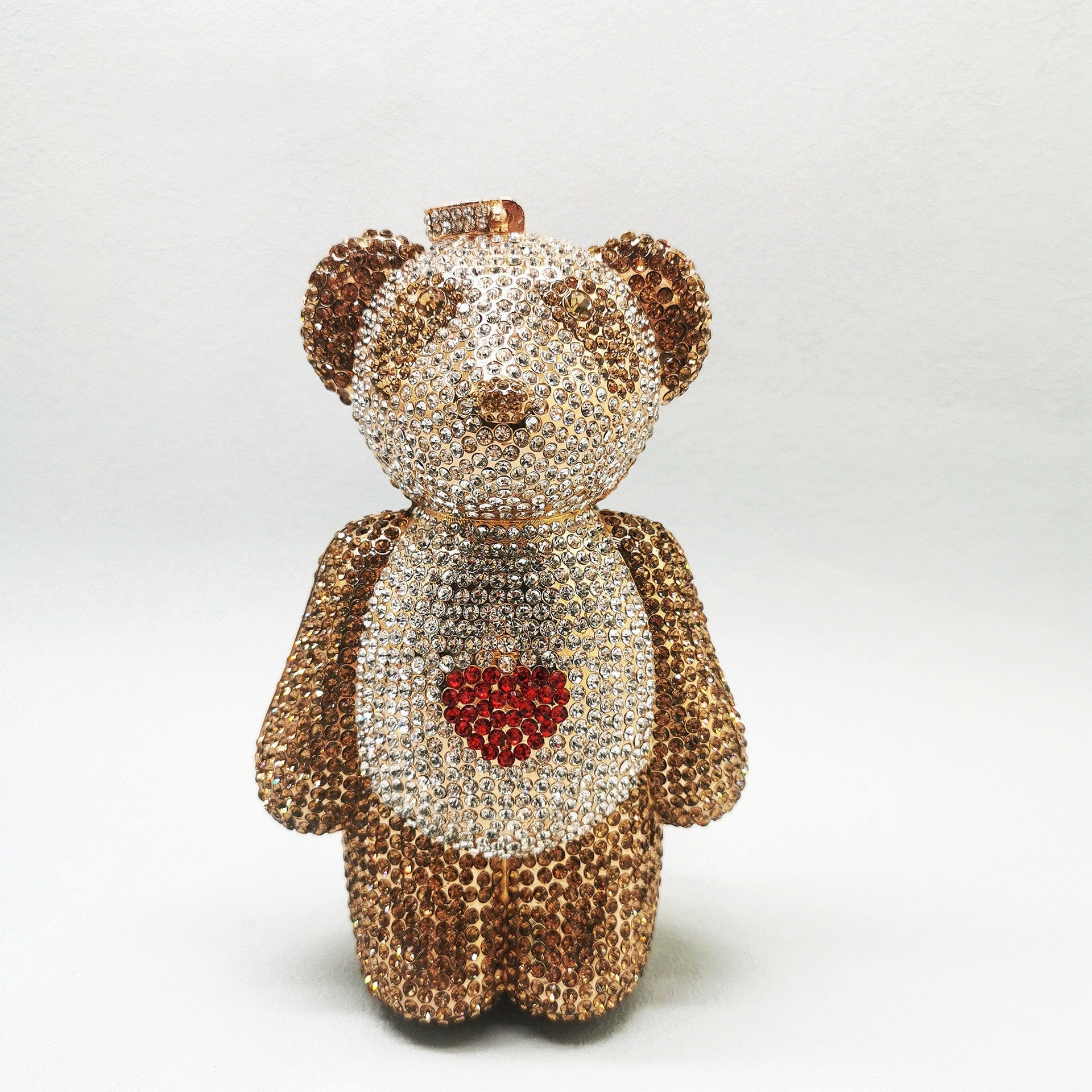 diamond bear shape rhinestone chain female key dinner bag