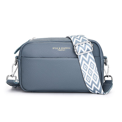 fashion simple shoulder messenger bag top layer cowhide small square bag