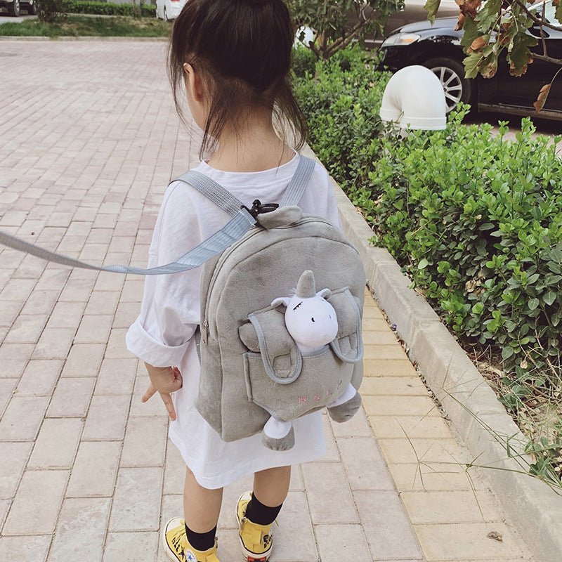 cartoon cute plush double shoulders kindergarten backpack