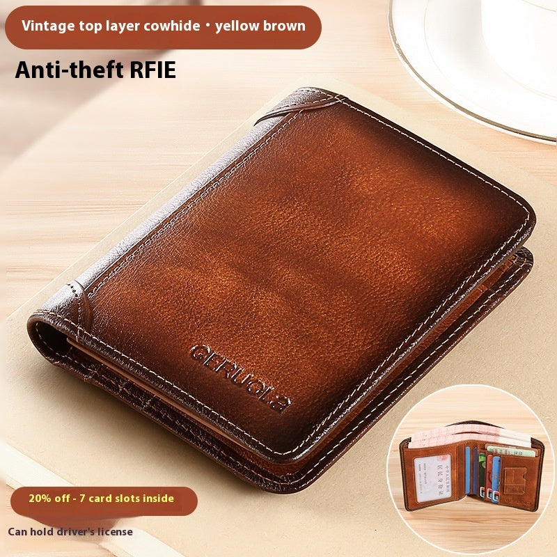 genuine leather anti theft swiping ultra thin cheng e wallet