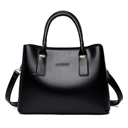 handbag soft leather large capacity versatile shoulder crossbody mom bag