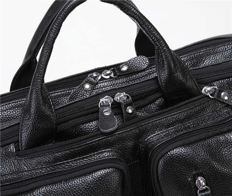 multi functional leather mens handbag