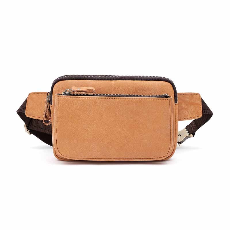men waist bag pack casual functional money phone belt bag male unisex sling bag for belt leather hip bag chest phone purse